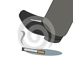 Foot over cigarette