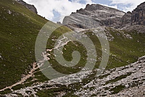 Foot-path with interestingly furrowed peak