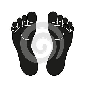 Foot print icon. Vector illustration bare foot symbol on white background