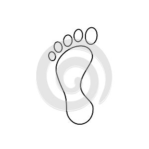 Foot print icon. Vector illustration bare foot symbol on white background