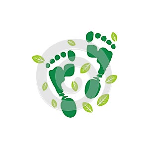 Foot print nature life leaf symbol vector