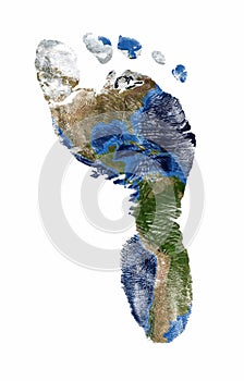 Foot print of North and South America