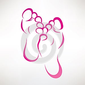 Foot print outlined symbol photo