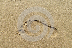 Foot print on sand