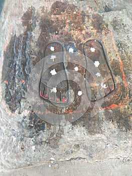 Foot Print and statue of Lord Sri Ram
