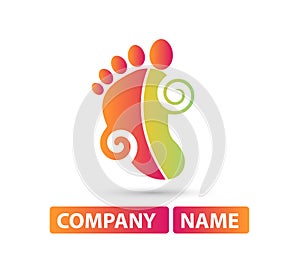 Foot print vector icon, logo