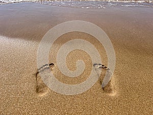 Foot Prints on Beach