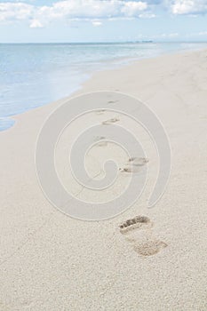 Foot prints on the beach