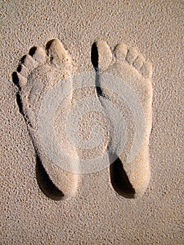 Foot Prints Sand Beach