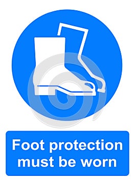 Foot protection must be worn sign