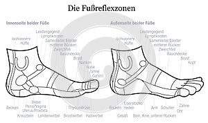 Foot Reflexology Side Profile View Description German