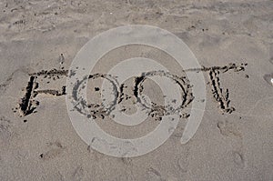 Foot on sand