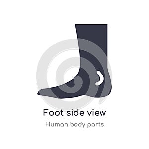 foot side view outline icon. isolated line vector illustration from human body parts collection. editable thin stroke foot side