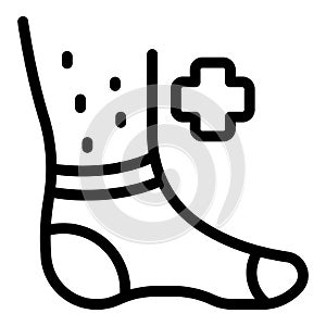 Foot skin help icon outline vector. Foot health