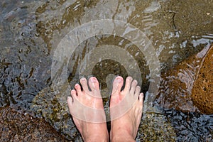Foot soak in water