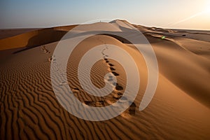 Foot steps in Empty Quarter Desert