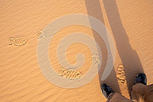Foot steps in Empty Quarter Desert