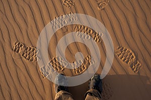 Foot steps in Empty Quarter Desert