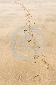 Foot steps in sand