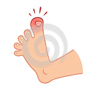 Foot with toe pain