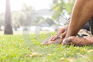 The foot worker on the ground