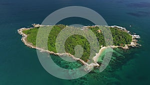 Footage Aerial view Love Island,Heart Island,Koh Keaw, Buddha Island of Phuket Thailand.