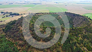 Footage of Aerial view of Mount Schank is a dormant volcano mount Gambier SA.