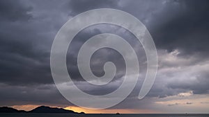 Footage b roll time laps sky and black cloud or dark grey storm clouds and dark stormy cloudy nature time lapse storm clouds at su