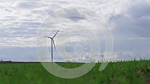 Footage of eco green eolian wind turbine