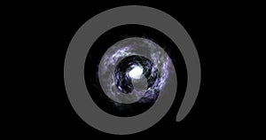 footage galaxy, space of a portal, a magical door, an entrance, a moving circle of particles and dots on a black