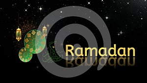 Footage illustraion ramadhan text background motion black screen.