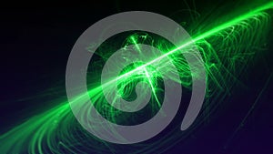 Footage Looping Abstract Background Green Light Effects with motion blur. Graphics Effect Wallpaper and Screensaver.