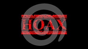 Footage red rubber stamp effect, hoax, mark for fake news at green chroma key, black and white background