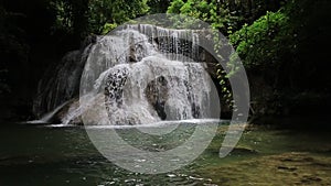 Footage tourist attractions Huai Mae Kamin waterfall,