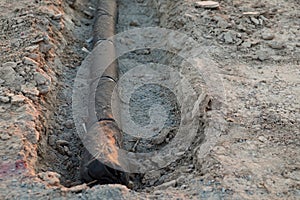 Footbal corrugate drainage pipe constuction