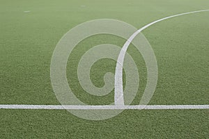 Footbal field and white line