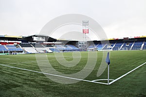 Footbal soccer stadium of the Eredivisie team PEC Zwolle in the Netherlands on the inside.