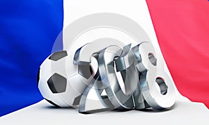 Football 2018 flag of France 3D illustration, 3D rendering