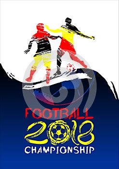 Football 2018 Vector illustration, sports background in the style of grunge for invitations, booklet, flyer, cards