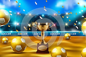 football 2020 world championship cup background soccer. Realistic 3d ball