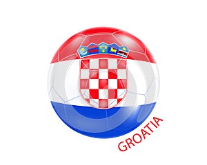 Football 3-D ball with the colors of the flag of Croatia.The concept of football in 2022.