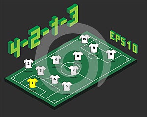 Football 4-2-1-3 formation with isometric field.