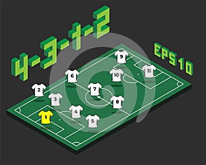 Football 4-3-1-2 formation with isometric field.