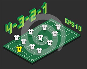 Football 4-3-2-1 formation with isometric field.