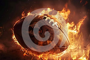 Football ablaze in flames, representing the heat of the game