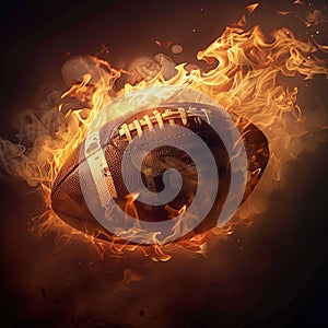 Football ablaze in flames, representing the heat of the game