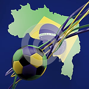 Football against green Brazil outline
