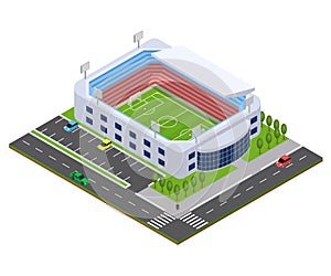 Football Arena Isometric View. Vector