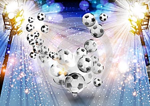 Football background soccer background with light