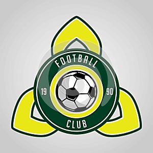 Football badge logo template design, soccer team, vector. Sport, icon.